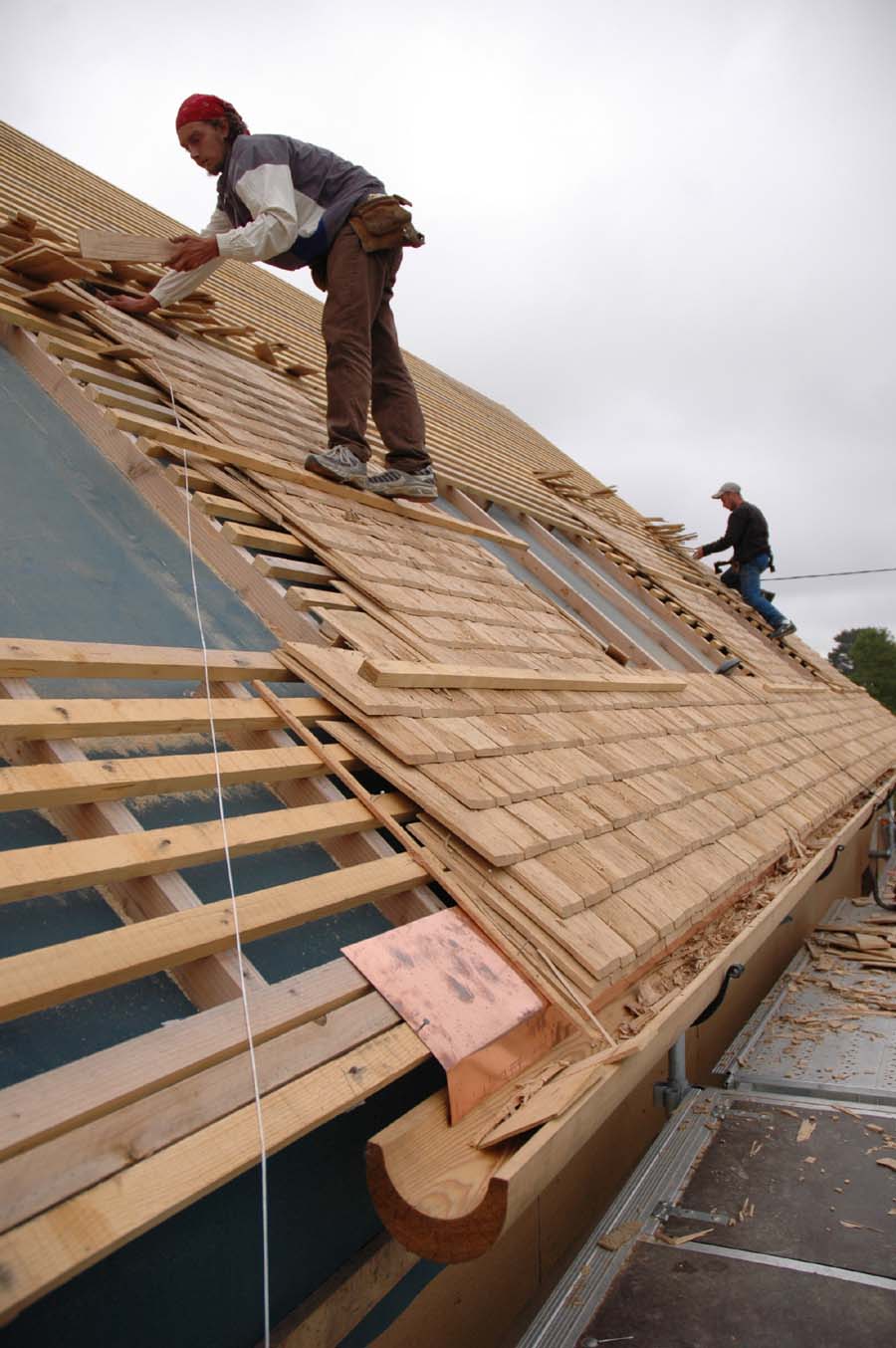 Couverture toit cabane en bois